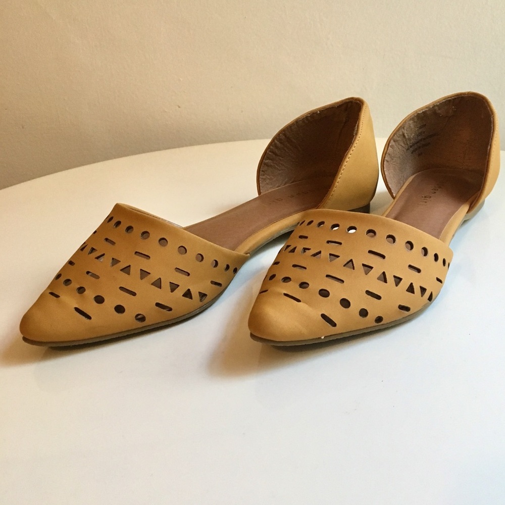 Mustard Yellow Cutout Summer Flats